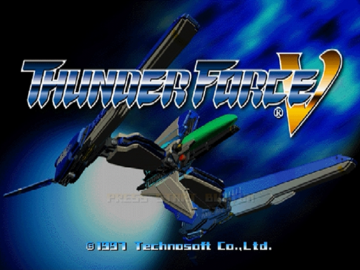 Thunder Force V title screen for Sega Saturn